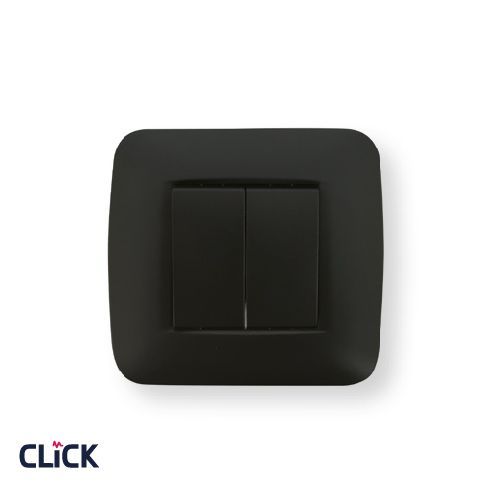 מפסק כפול CLICK ק-55 16A תהט - שחור מט