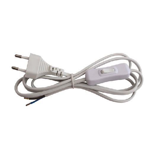 כבל לבן כ-1.8 מ+תקע יצוק + מז  בניים