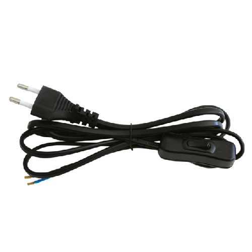 כבל שחור כ-1.8 מ'' +תקע יצוק + מז בניים