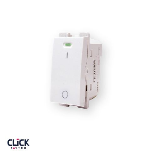 מפסק דו-פול מואר 1 מודול 16A לבן FETAYA CLICK