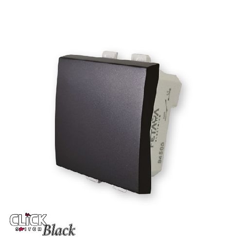 מפסק מחליף רחב 2 מודול 16A שחור מט CLICK