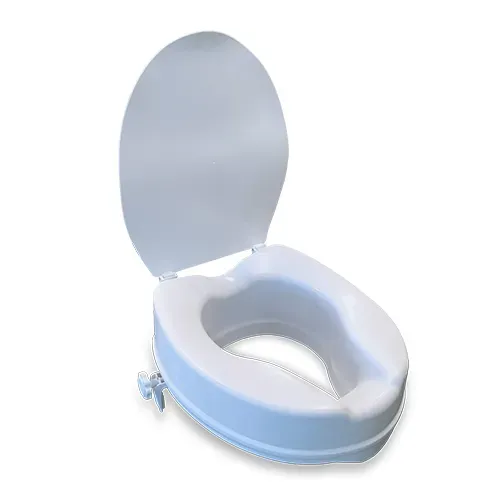 מושב הגבהה לאסלה עם חיזוקים עם מכסה