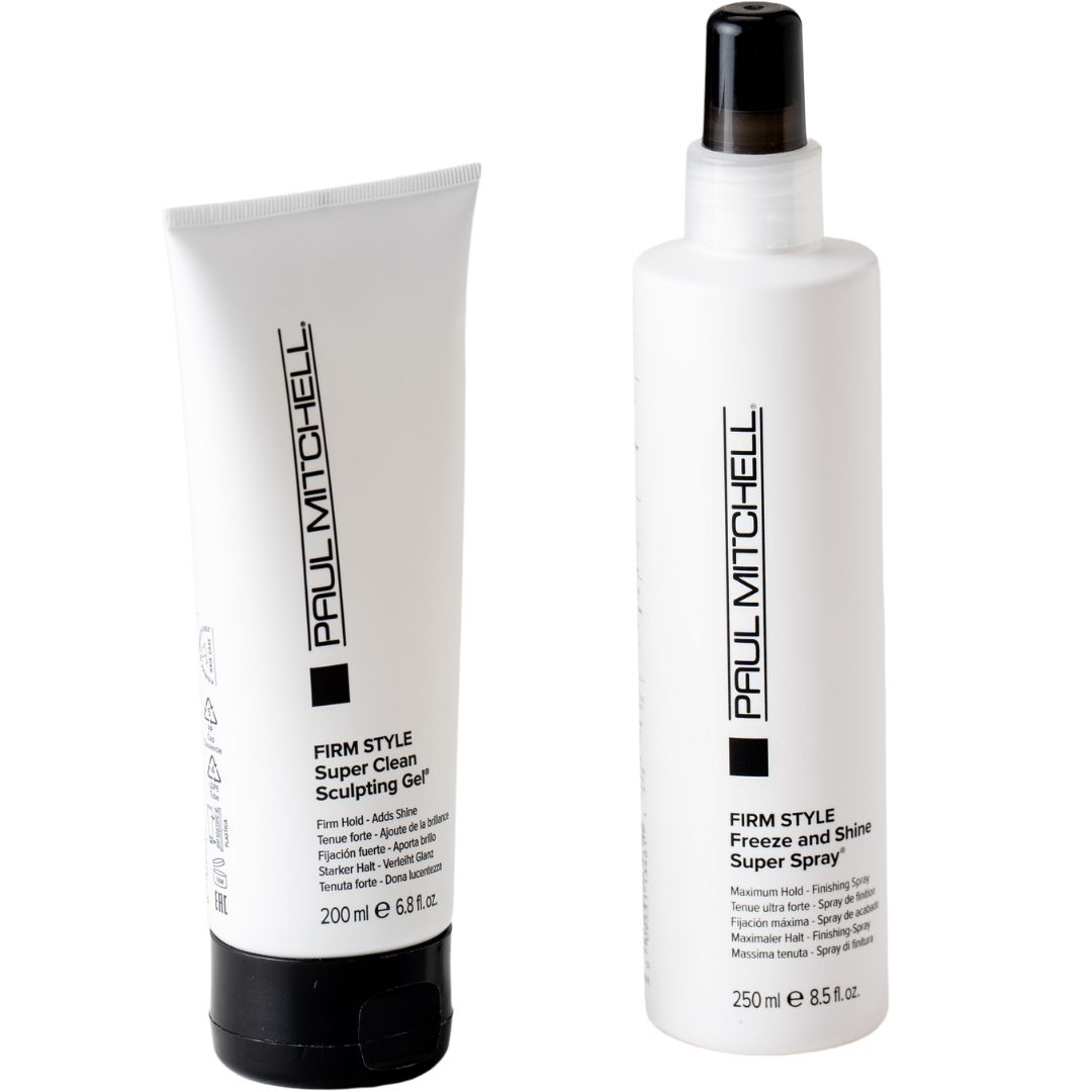 ספריי פריז אנד שיין PAUL MITCHELL פול מיטשל 250 מ"ל +סופר קלין ג`ל לשיער 150 מ"ל