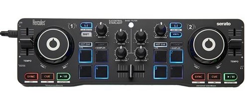 קונטרולר קומפקטי לדיג'יי מתחיל DJControl Starlight מבית Hercules