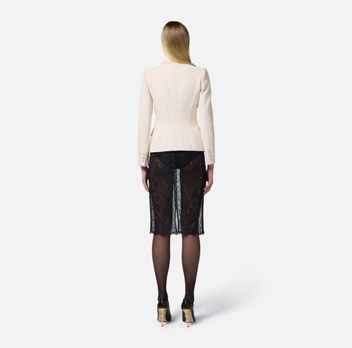Crêpe jacket with satin details