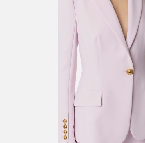 Crêpe jacket with embroidery and strap