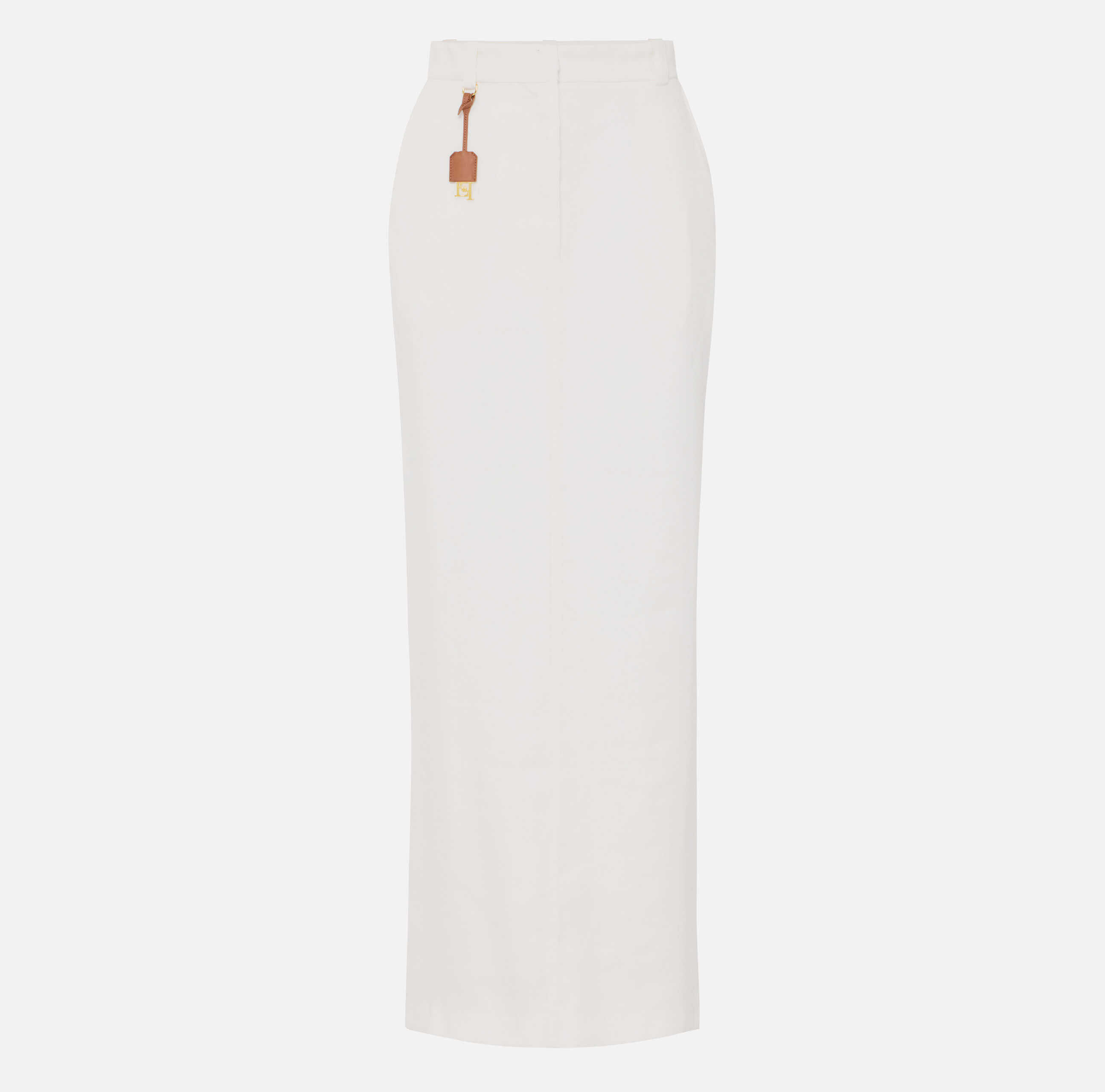 Linen-blend gabardine skirt
