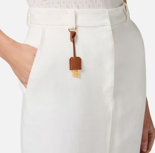 Linen-blend gabardine skirt