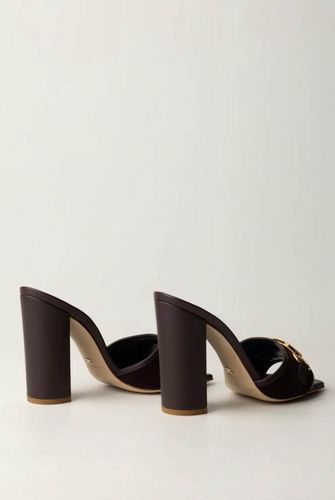  Logo Buckle Mule Sandals - CACAO BROWN