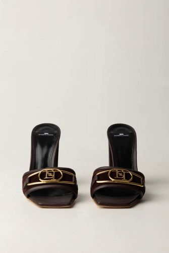  Logo Buckle Mule Sandals - CACAO BROWN