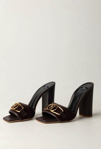  Logo Buckle Mule Sandals - CACAO BROWN