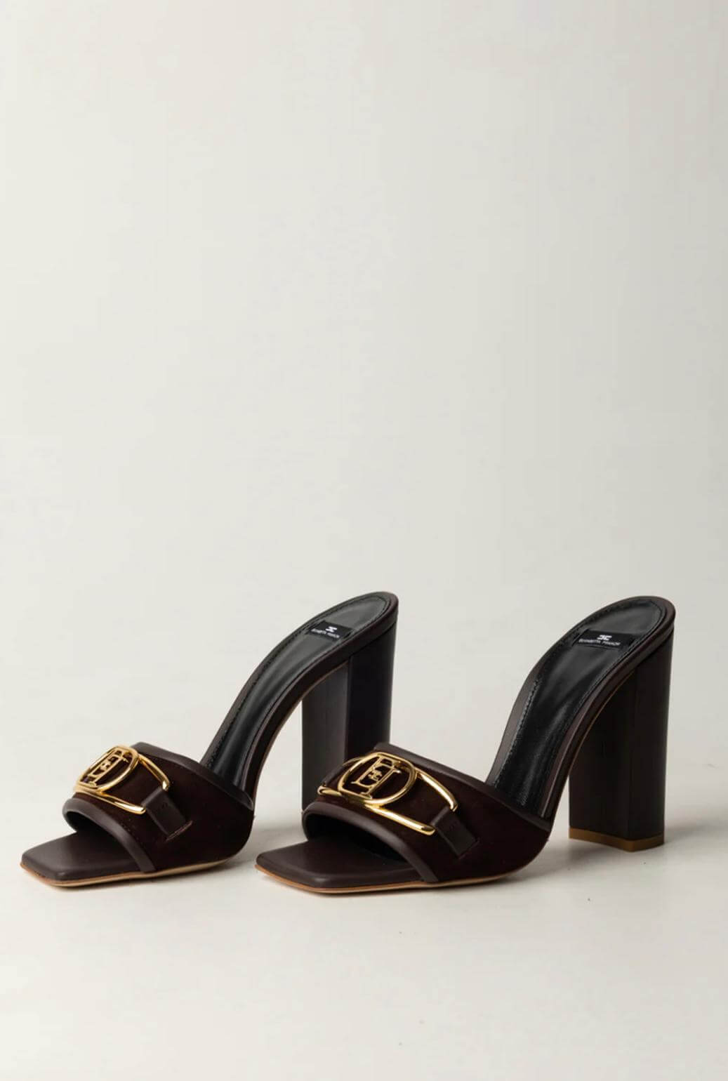  Logo Buckle Mule Sandals - CACAO BROWN