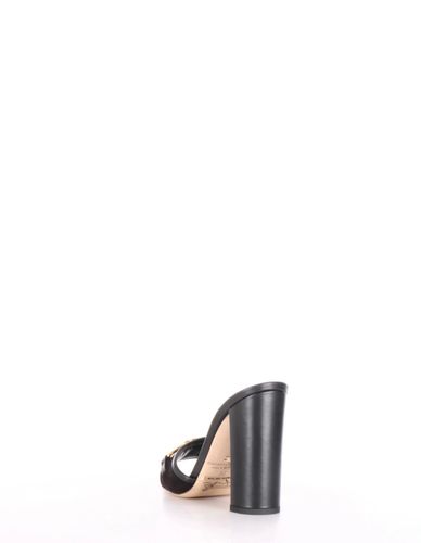Logo Buckle Mule Sandals - BLACK