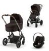 עגלת תינוק משולבת - טיולון ועריסה Balios TS5 בצבע Chocolate Brown , עם סל-קל Cloud G