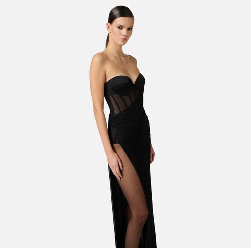 Red Carpet dress in organza and tulle fabric