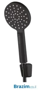 מערכת רחצה שחור NOGA 10007FR-BM כולל צינור PVC ומתלה לקיר