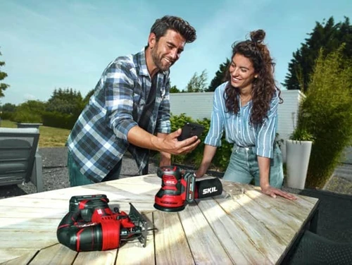 גוף מלטשת אקצנטרית נטענת 20V אלקטרונית 125 מ