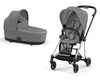 עגלה משולבת סייבקס מיוס 3 Mios (יבואן רשמי) Cybex- שילדה כרום ידית שחור צבע Mirage Grey
