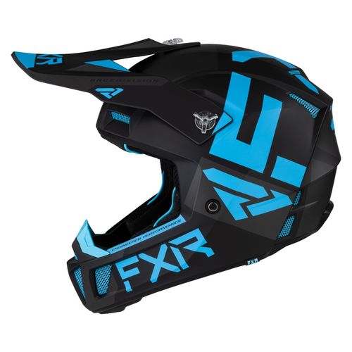 קסדת שטח FXR CLUTCH שחור\תכלת
