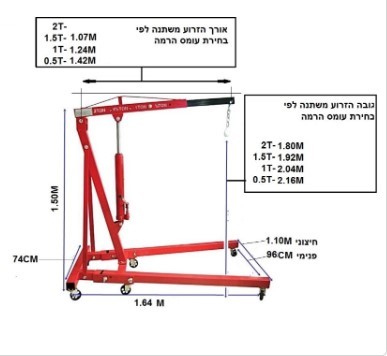 מנוף קרן מתקפל 2 טון- 1093642 ROHER TOOLS 
