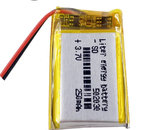 סוללה נטענת 502030 3.7V 250MAH לקולר כלב