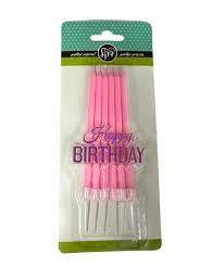 6 נרות יום הולדת ורוד HAPPY BIRTHDAY עיטור זהב