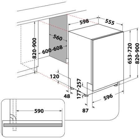 מדיח כלים אינטגרלי  Bauknecht BKIC3C26FIS