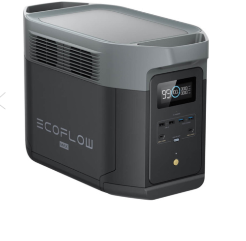 תחנת כח ניידת לבית ולשטח ECOFLOW DELTA 2 MAX קיבולת 2Kwh -הספק 2.4KW +פאנל מתנה 200W