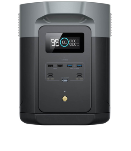 תחנת כח ניידת לבית ולשטח ECOFLOW DELTA 2 MAX קיבולת 2Kwh -הספק 2.4KW +פאנל מתנה 200W