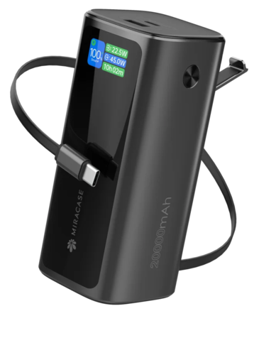 סוללת טעינה ניידת 20,000mAh עם כבל נשלף MPBC20PD 130W מבית Miracase