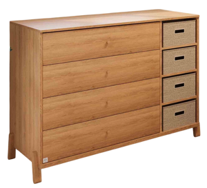 שידת החתלה 120 ס"מ עם מסילות שקטות אוטומטיות דגם ברונקו (סלסלות בז