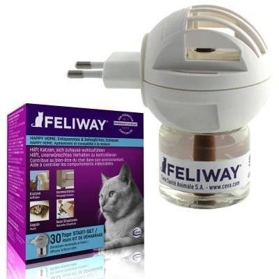 פליווי Feliway מכשיר דיפיוזר להרגעת חתולים עם בקבוק חומר אחד