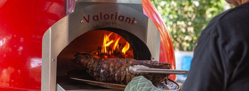 טאבון Valoriani Bravo 75 שחור — גז ועץ | קוטר 75 ס