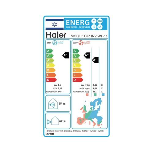 מזגן עילי Haier OZZ INV WiFi 11 8873Btu