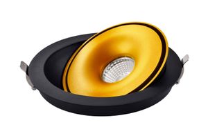 שקוע לד עגול מתכוונן שחור+זהב LEDON FLIPPER 10cm CCT 10W COB