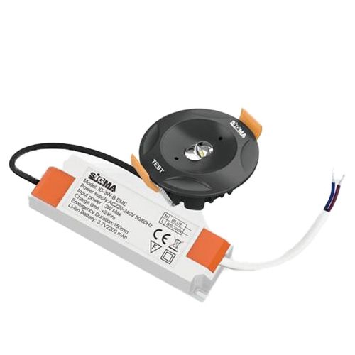 שקוע לד חירום קטן שחור 3W עגול SIGMA D.L
