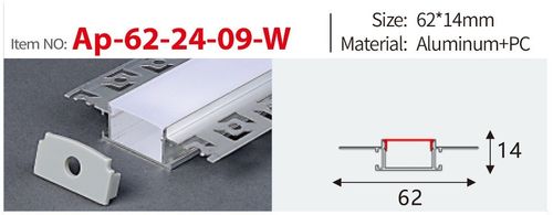 פרופיל שקוע סמוי (AP-62-24-09) לבן SIGMA (3 מטר)