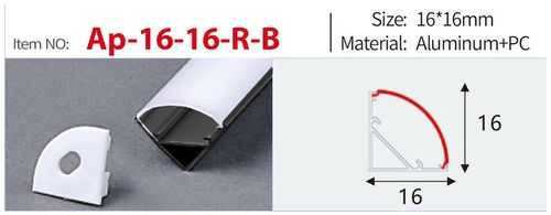 פרופיל זווית (AP-16-16-R) שחור SIGMA (3 מטר)