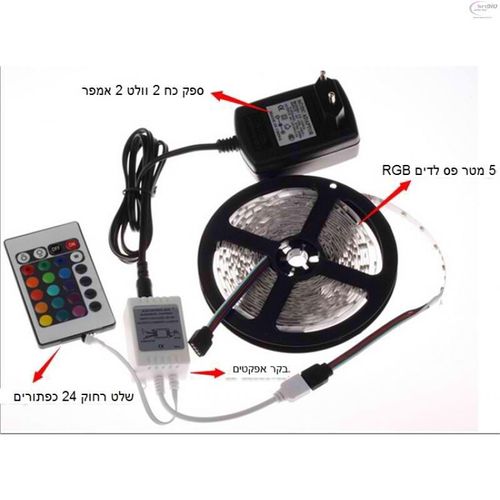 ערכת פס לד מוגן (5M) RGB 24V 60LED 14.4W