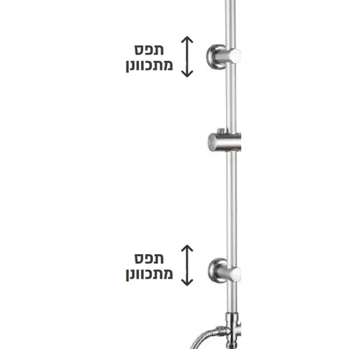 מוט פינוק למקלחת עשוי בראס עם פיות סיליקון – עיצוב יוקרתי,בציפוי שחור מט לניקוי קל ועמידות גבוהה מתוך קולקציית מוטות פינוק וברזים (צילום חומר הגל