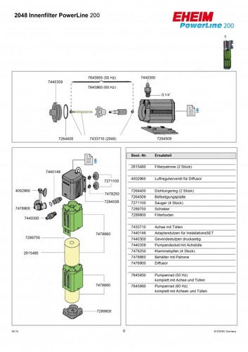 אהיים פילטר פנימי פאוור ליין 200 -EHEIM PowerLine 200