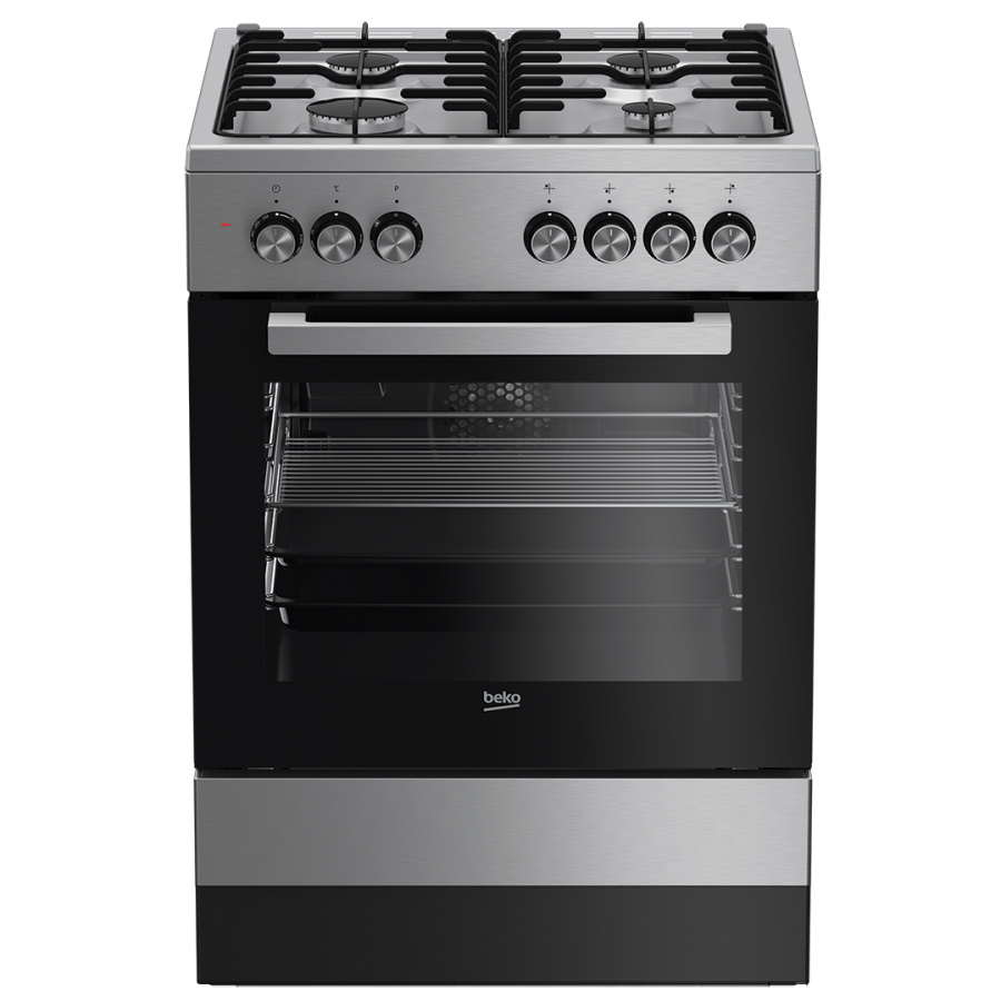 תנור משולב כיריים גז - 4 להבות Beko בקו FSE-62120-DXDSL נירוסטה