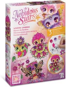 ערכת יצירה של 3 קולאזים צבעוניים ושקופים לחלונות עם מכחול ו 5 צבעים