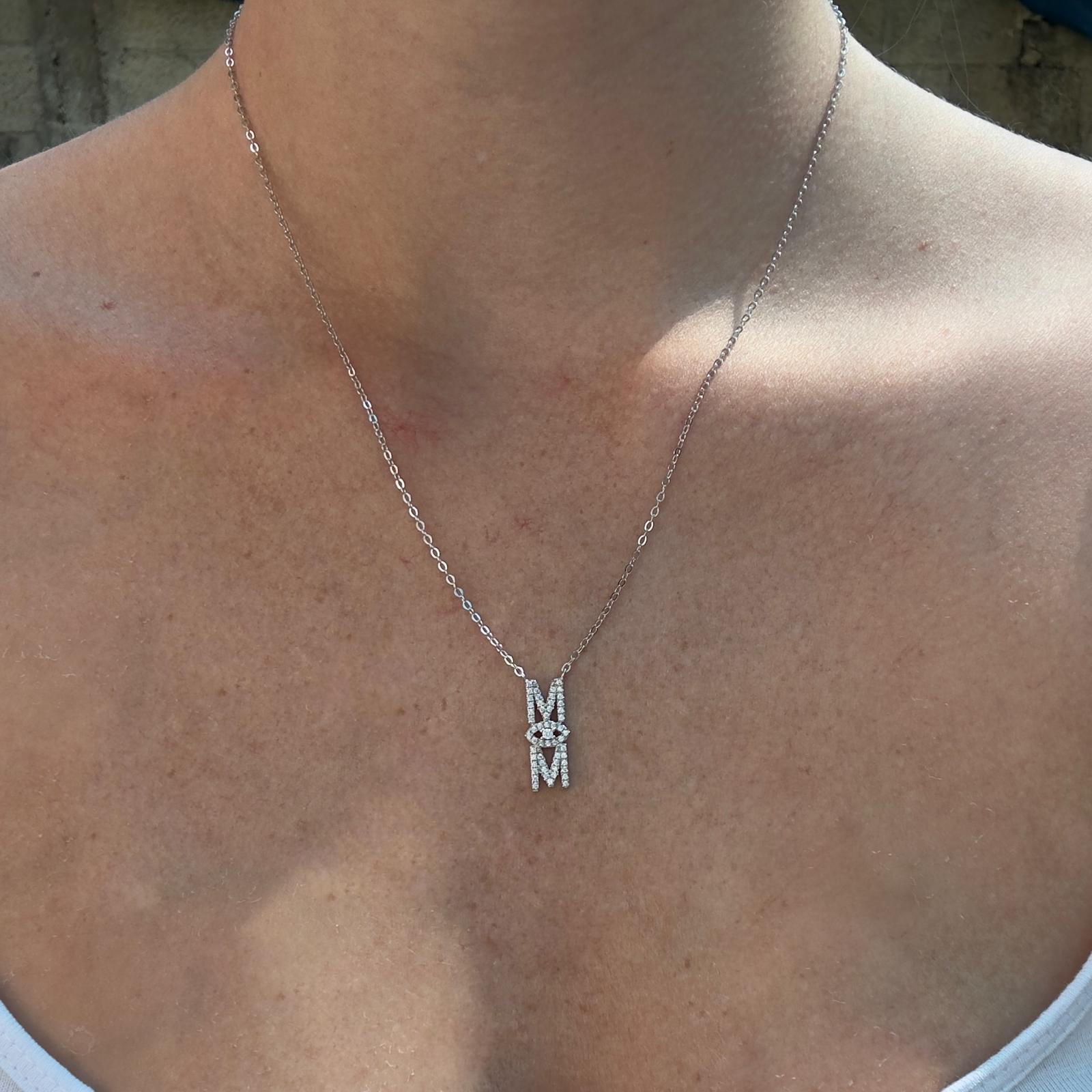 שרשרת כסף לאישה דגם עין MOM