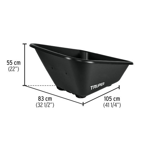 מריצה פלסטיק 175 ליטר 2 גלגלים קדמיים 19810 TRUPER