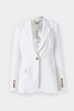 Crêpe jacket with embroidery and strap