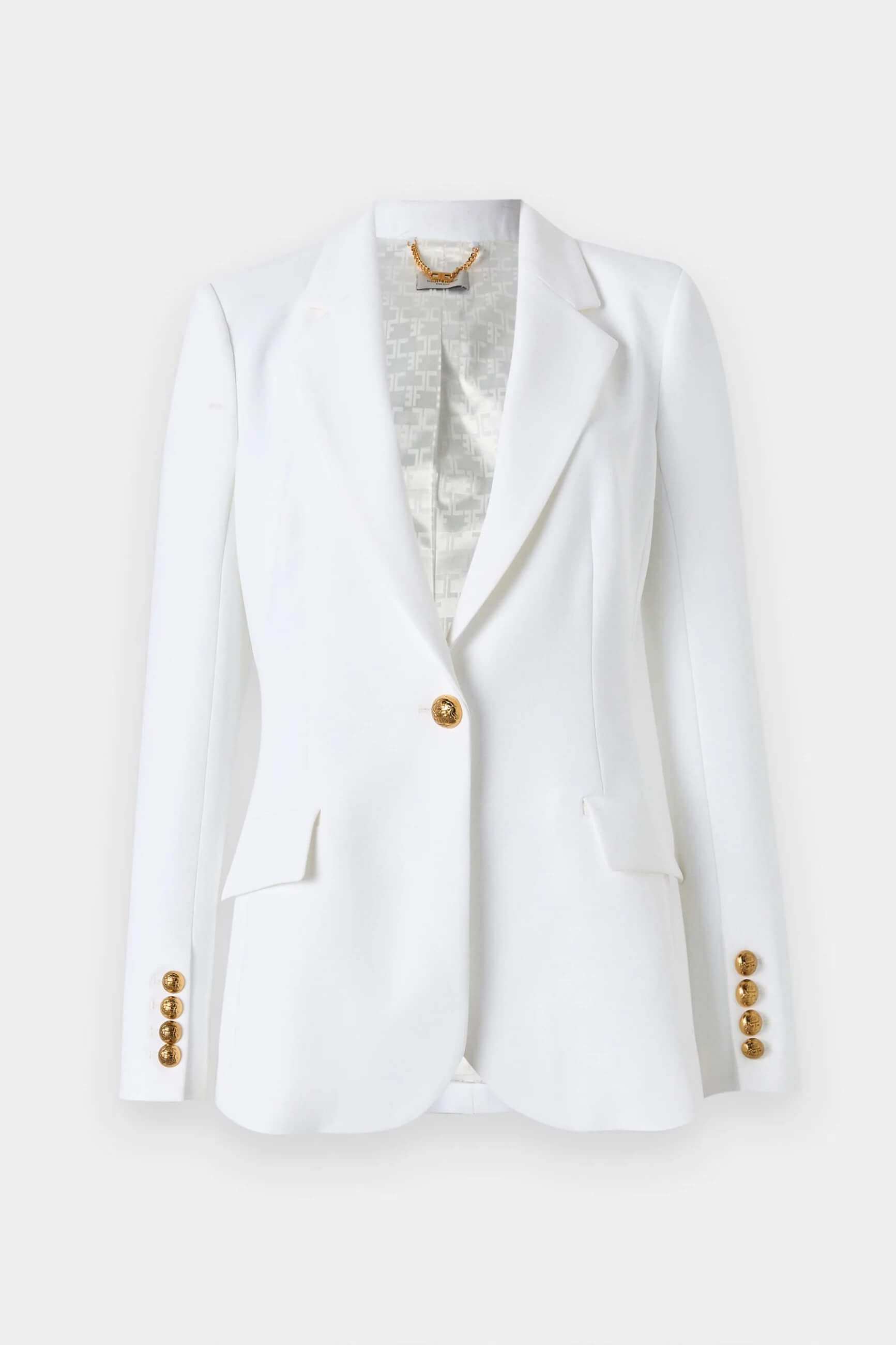 Crêpe jacket with embroidery and strap