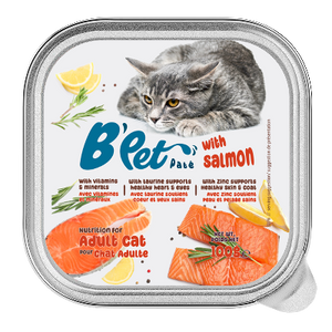 מעדן לחתול B`PET בטעם סלמון 100 גרם