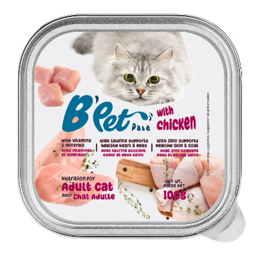 מעדן לחתול B`PET בטעם עוף 100 גרם