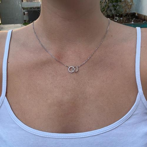 שרשרת כסף לאישה דגם שני עיגולים